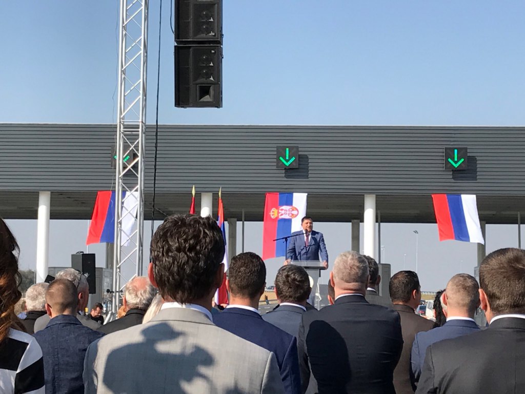 Predsjednik Republike Srpske Milorad Dodik na otvaranju dionice autoputa "9.januar" Banja Luka - Doboj...