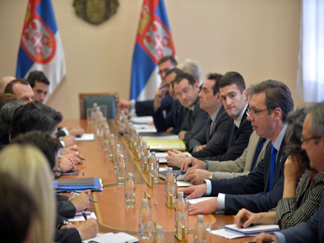 Vučić sa delegacijom MMF-a - Foto: TANЈUG