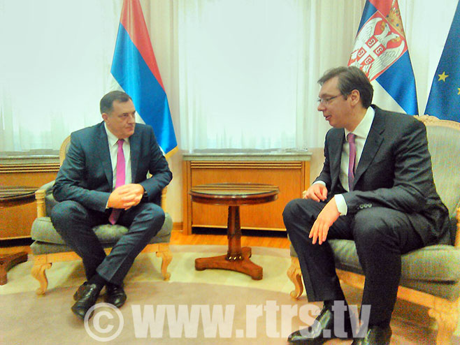 Sastanak: Milorad Dodik i Aleksandar Vučić - Foto: RTRS