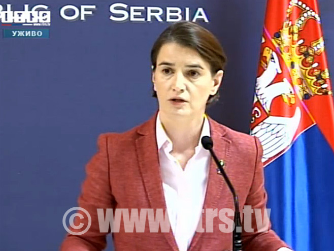 Predsjednica Vlade Srbije Ana Brnabić - Foto: RTRS