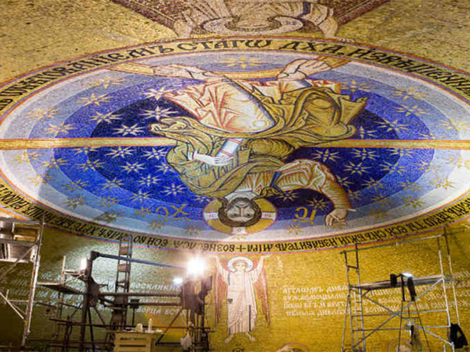 Mozaik na kupoli Hrama Svetog Save (foto:Danas.rs) - 