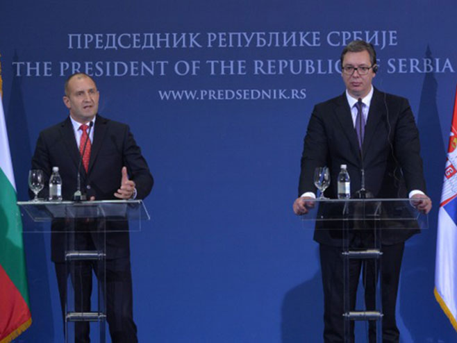 Rumen Radev i Aleksandar Vučić na konferenciji za novinare - Foto: TANЈUG