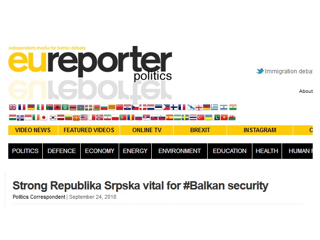 Snažna Srpska vitalna za sigurnost Balkana (foto: eureporter.co) - 