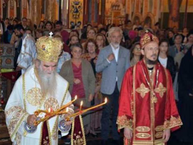 Podgorica - episkop Dimitrije - mitropolit Amfilohije - liturgija - Foto: SRNA