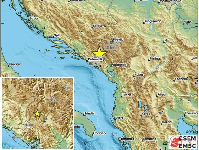 Zemljotres kod Nikšića (Foto: EMSC) - 